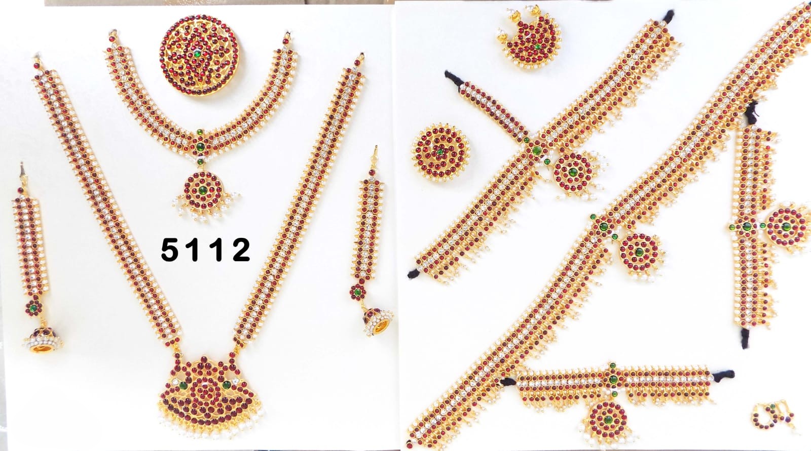 Bharatanatyam Dance Jewellery Full Set | Traditional Kemp Stone Temple Jewelry