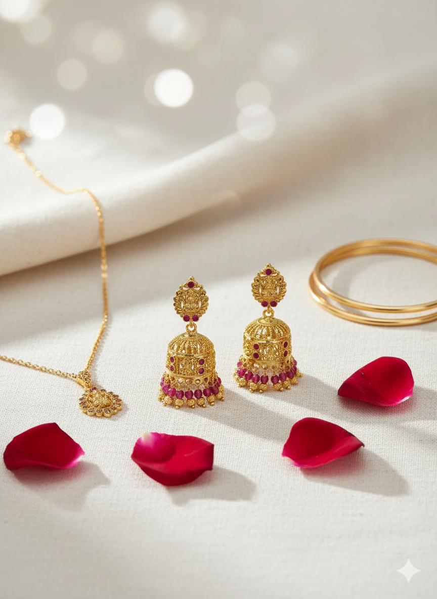 Multicolor Stone Studded Jhumka Earrings – Trendy Gift Idea - Image 3