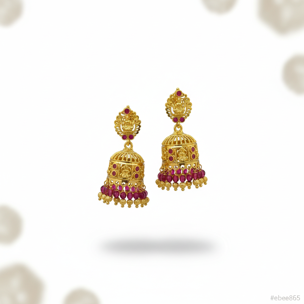 Multicolor Stone Studded Jhumka Earrings – Trendy Gift Idea - Image 6